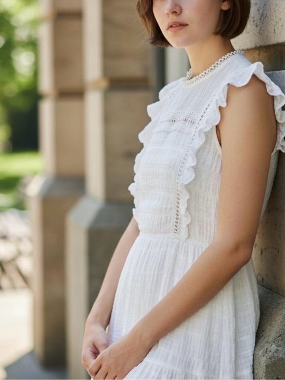wild fable White cottage core white ruffle dress